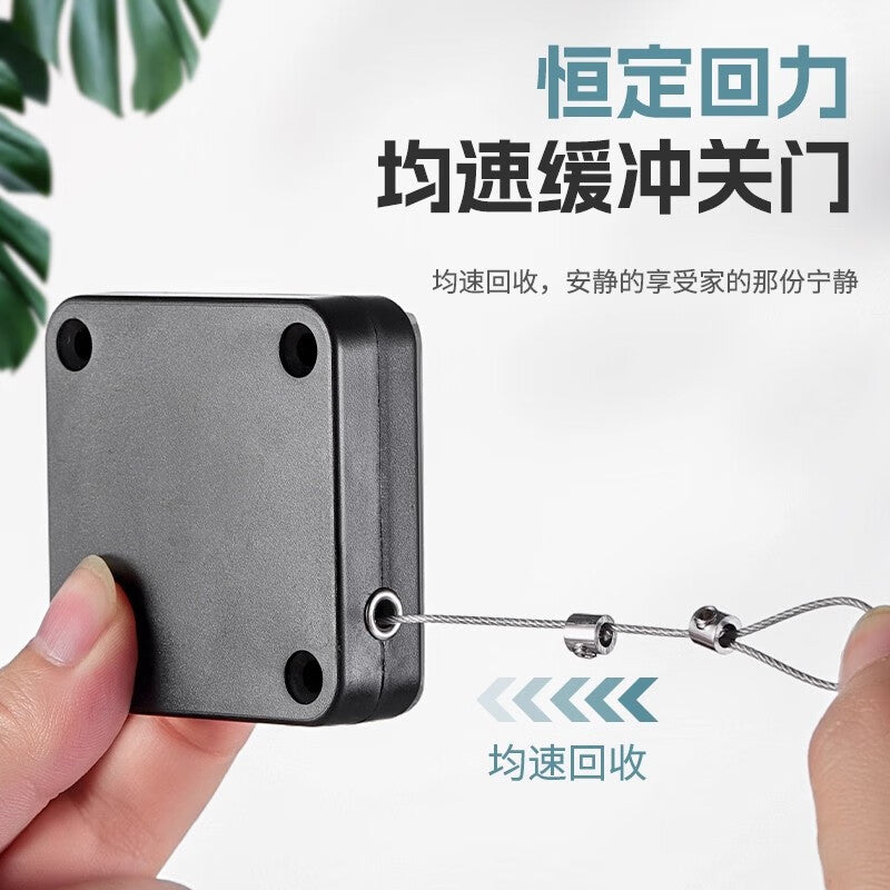 Chuke No-Drill Automatic Household Door Closer, Simple Door Closing Tool, Pull Rope Closer, Black, 800 Tensile Strength
