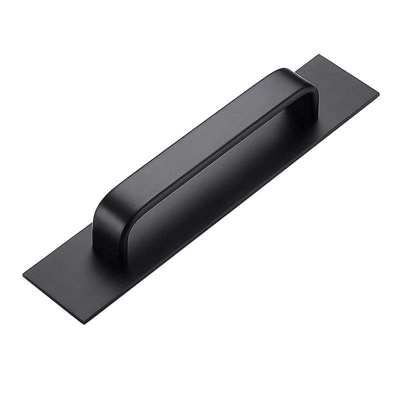 No-drill door handles for beginners, surface-mounted plastic steel sliding doors, glass doors, and aluminum alloy handles, black with screws and glue.