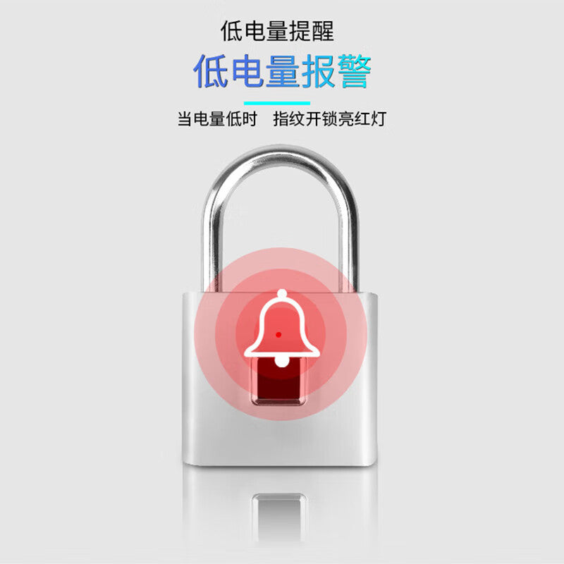 Honggong fingerprint smart padlock, fingerprint padlock electronic padlock head, home security door lock, black.