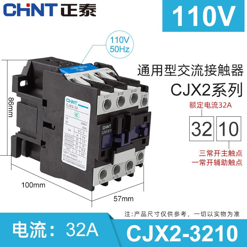 Chint CJX2-3210 110V AC Contactor Relay
