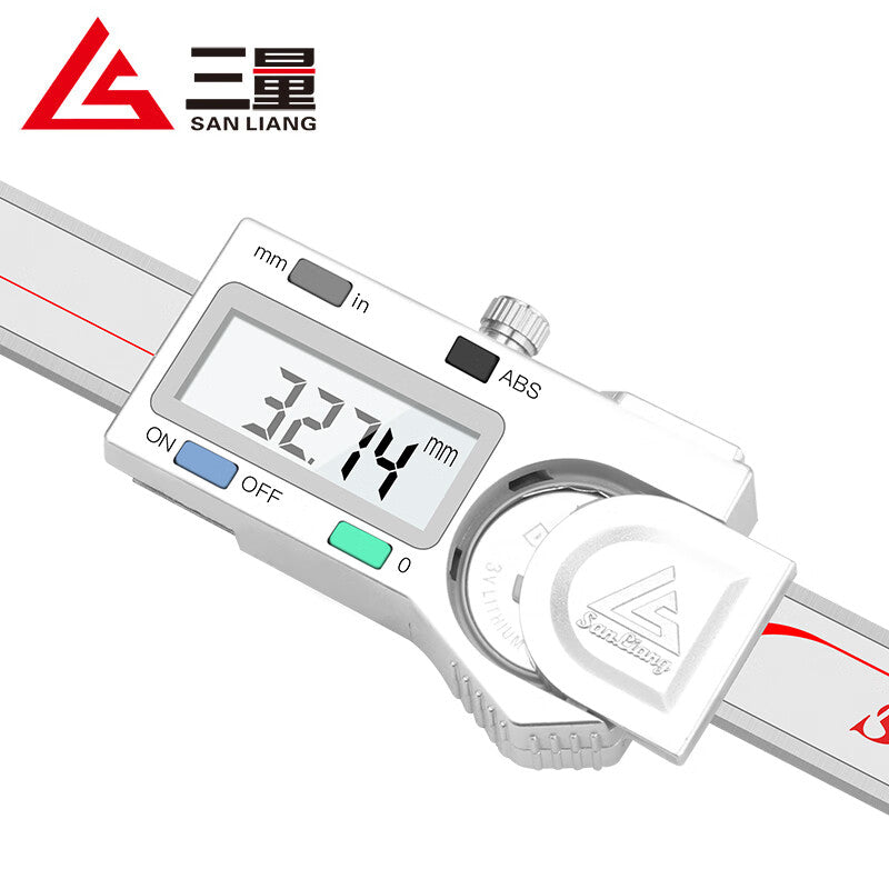 Three-dimensional digital depth gauge with a fine rod and a small hole for digital display of inner groove depth gauge and digital display of deep groove depth gauge. JDE13 measuring range 0-150mm, interchangeable head.