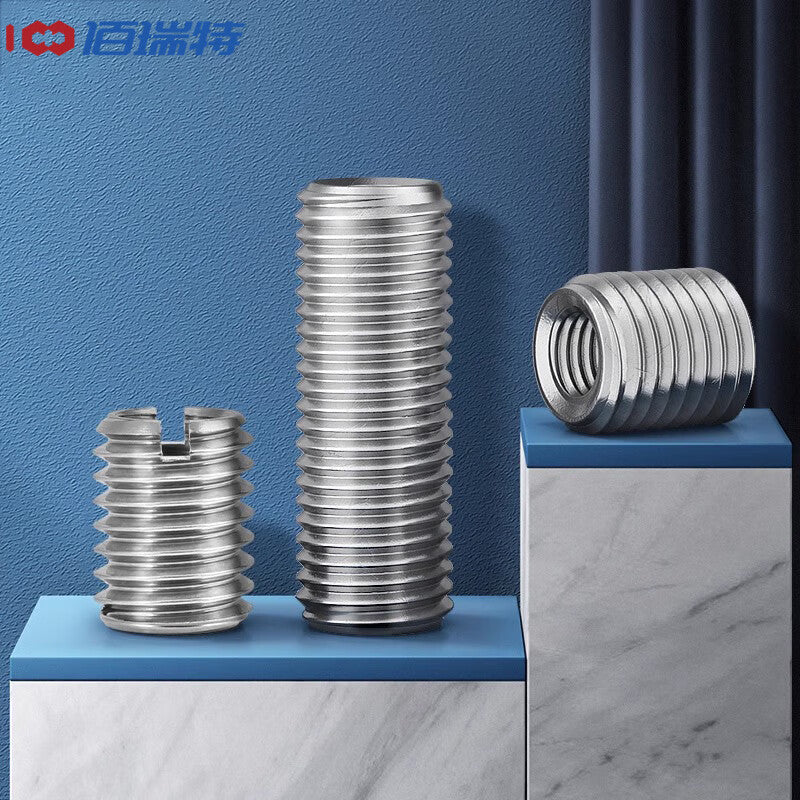 Bairuit 304 Stainless Steel Threaded Nuts, Internal and External Thread Nuts M12*M16*L15 [6 Pieces], No Groove