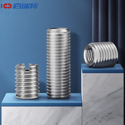 Bairuit 304 Stainless Steel Threaded Nuts, Internal and External Thread Nuts M12*M16*L15 [6 Pieces], No Groove