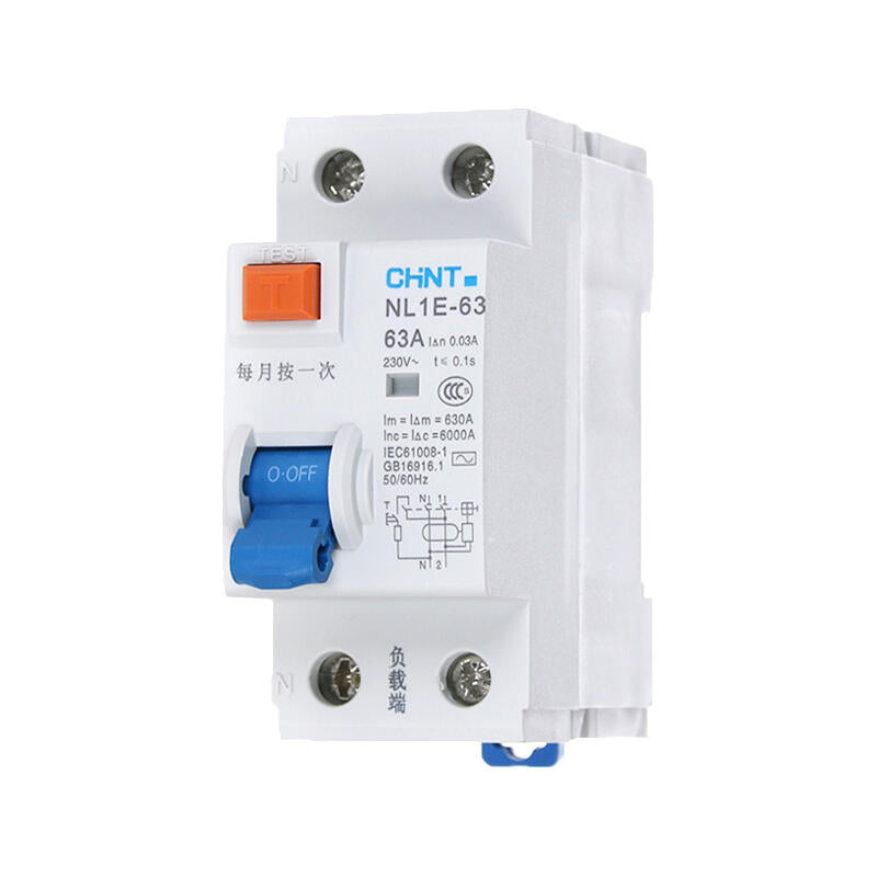 Chint NL1E-63 1P+N 63A 30mA Miniature Circuit Breaker