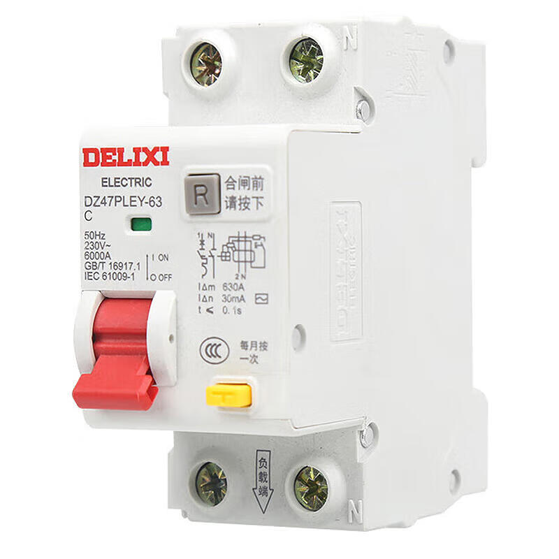 Delixi Electric leakage protection circuit breaker; DZ47PLEY-63 1P+NC 25A 30mA