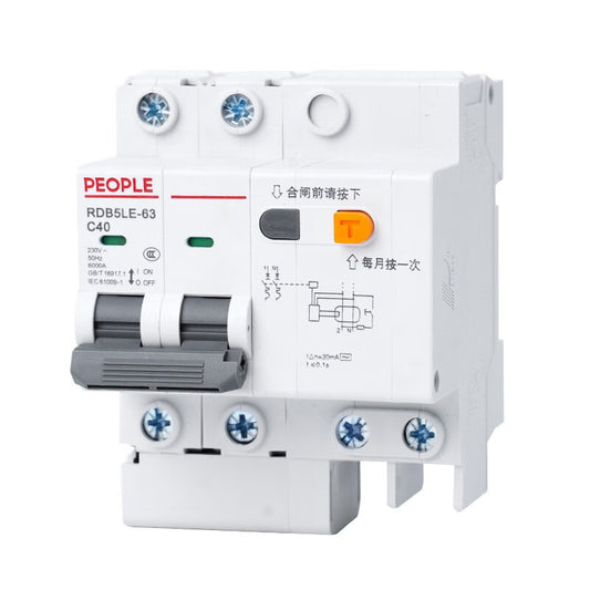 People's Electrical Appliances (PEOPLE) RDB5LE leakage protector with air switch circuit breaker 3P+N 25A