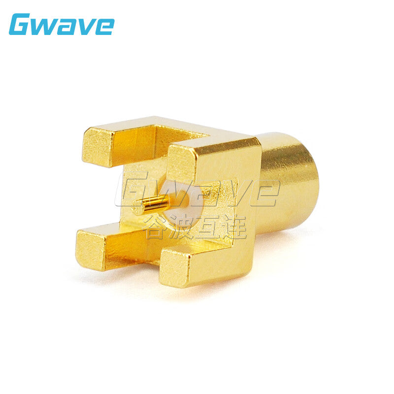 Gwave GPO (SMP) male connector for PCB board connection, 2.9mm solder hole spacing, 26.5GHz optical fiber. GPO-JHD2-S