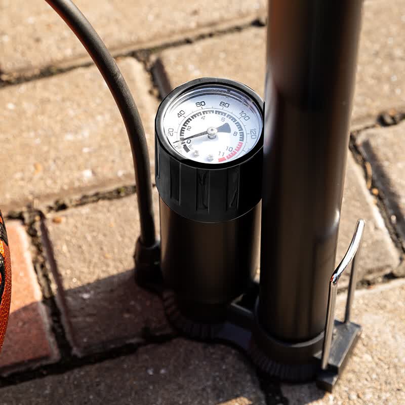 Deli Tools Dual-Pressure Air Pump with Gauge Φ38*600mm; DL-QT002