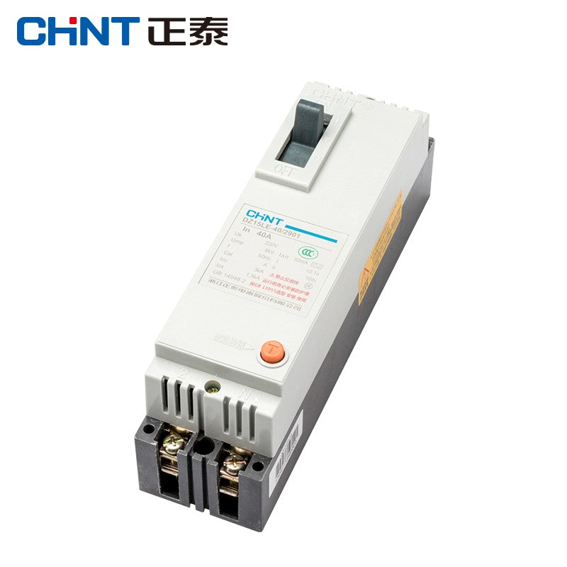 Chint (CHNT) DZ15LE-40/2901-40A-50mA plastic case circuit breaker three-phase four-wire leakage protector DZ15LE plastic case leakage protection circuit breaker
