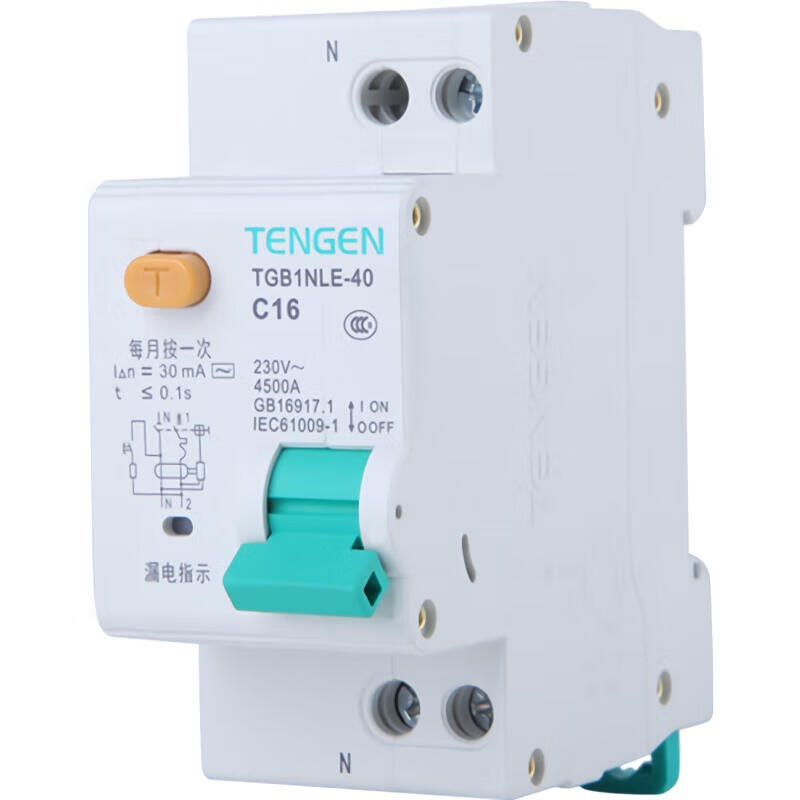 Tianzheng small leakage circuit breaker; TGB1NLE-40 1P+N C40 30mA (Xiangyun 3.0)