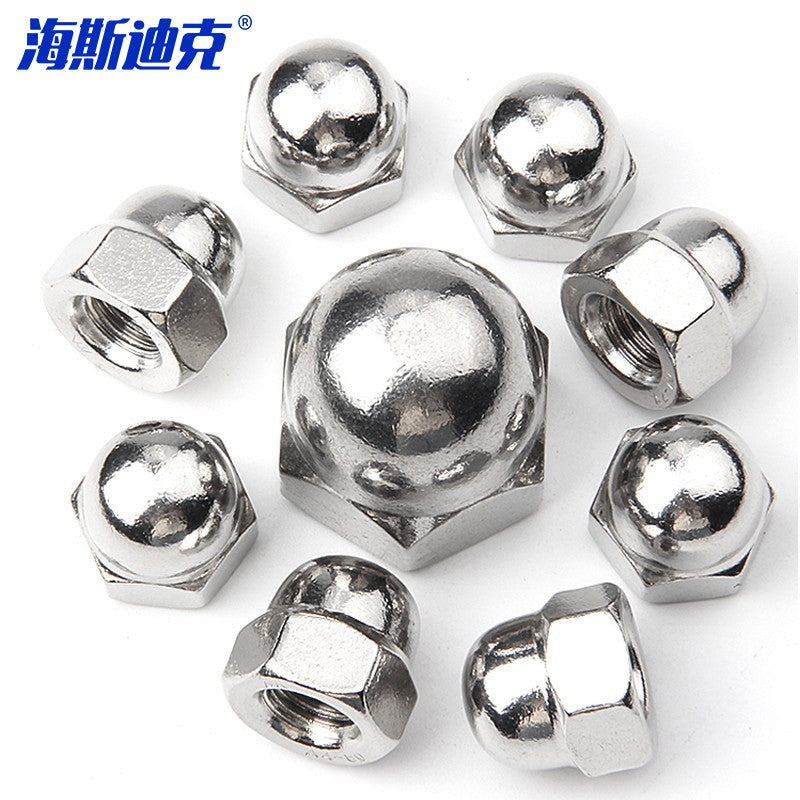 Haisdick HKDP-248 304 Stainless Steel Cap Nut DIN1587 Decorative Screw Cap Round Head Nut M5 (10 pieces)