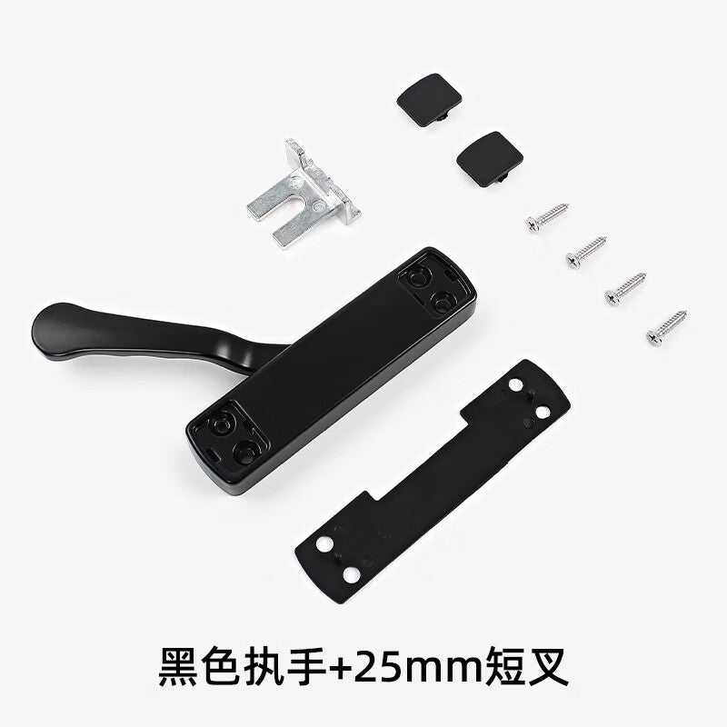 Pango Precision Aluminum Alloy Casement Door and Window Lock with Thin Fork Handle, Black with Short Fork [Right/Right Universal]