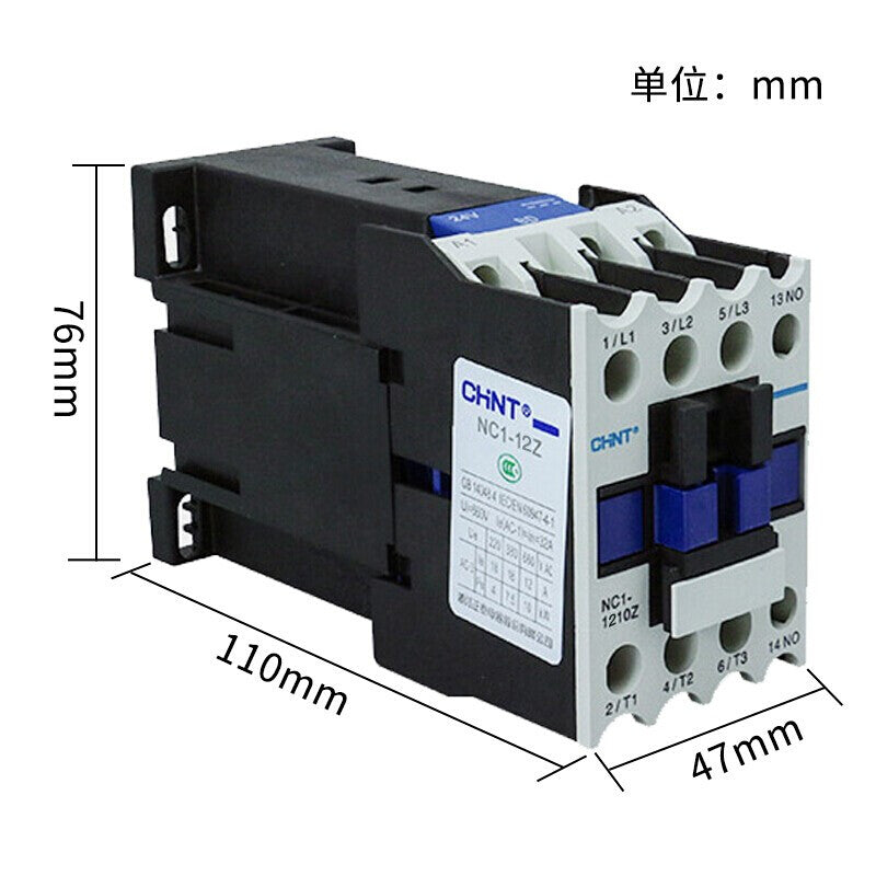 Chint NC1-1210Z 24V DC Contactor Relay with DC Coil