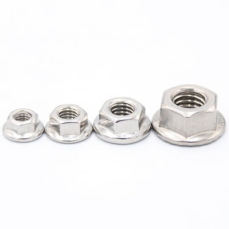 Haisdick 304 Stainless Steel Flange Nuts DIN6923 Nuts, Anti-slip Toothed Nuts M10 (30 pieces) HKsq-281