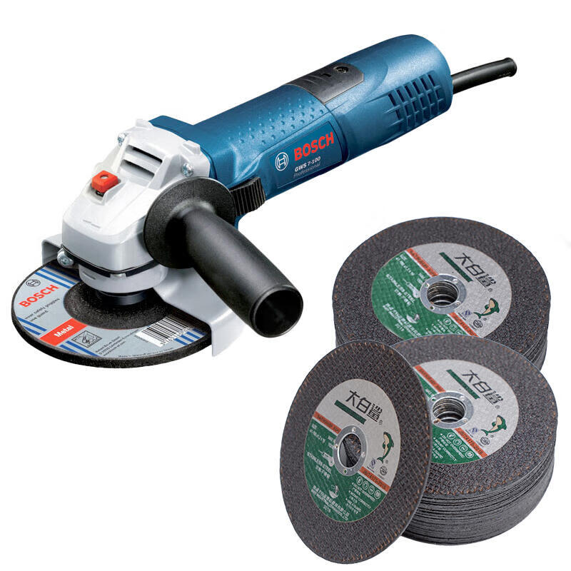 BOSCH GWS 7-100 angle grinder + 50 green double mesh cutting discs