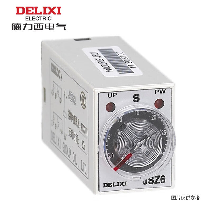 Delixi JSZ6 rail-mounted 5A 24VDC 3s…30s 2C/O relay output power-on delay JSZ6230S24D time relay