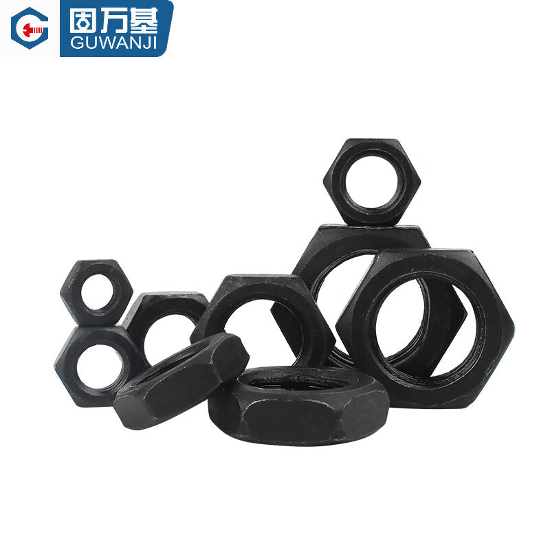 Guwanji GWJ-172 Hexagonal Thin Nut, Grade 8.8 High Strength Fine Thread Hexagonal Nut, Fine Thread M14 [50 pieces] Standard Thread