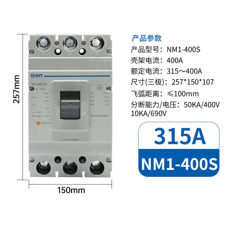 CHINT NM1-400S/3300 Molded Case Circuit Breaker 315A
