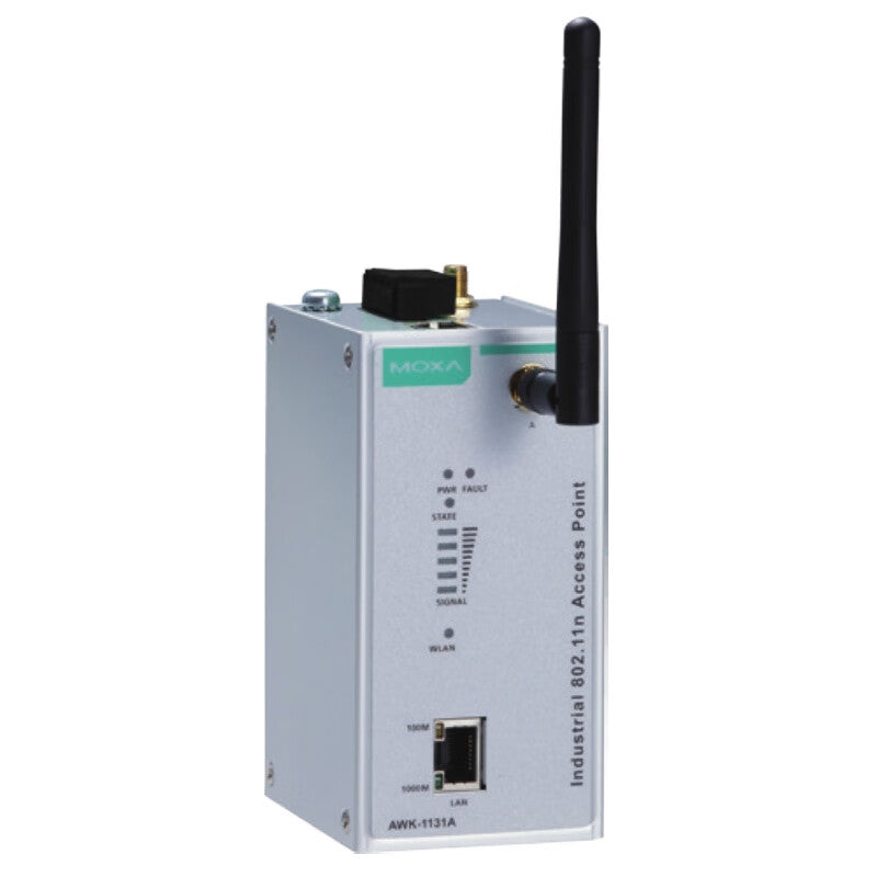 Moxa's industrial wireless AP/Client supports IEEE 802.11n technology with a data transmission rate of up to 300Mbps, meeting the growing demand for fast data transmission; AWK-1131A-EU