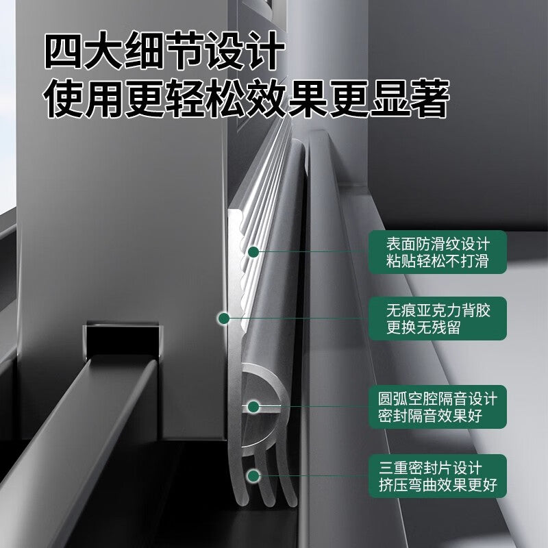 TIMUS sliding window sealing strips, windproof and soundproof window products, street-facing aluminum alloy door and window glass seam windproof stickers, three-layer adhesive strips