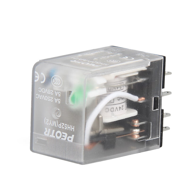 PEOTR HH52P intermediate relay small electromagnetic relay two open and two closed with light 8-pin silver contact AC380V 1 pc