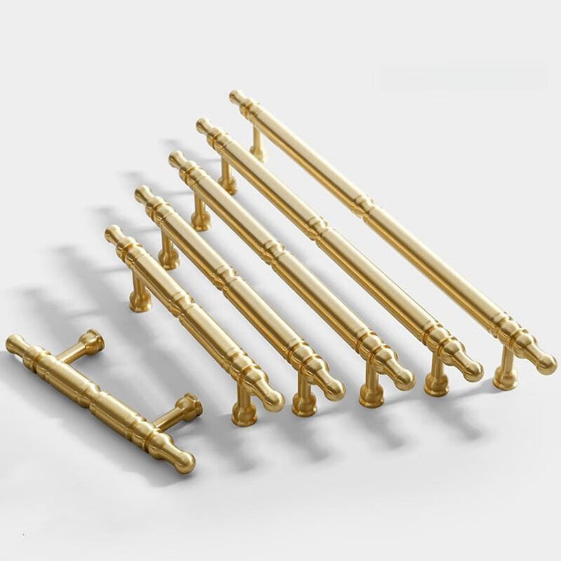 Deqi Brass Handles, Luxury French Style Brass Drawer and Cabinet Door Handles 6819 (128-185mm)
