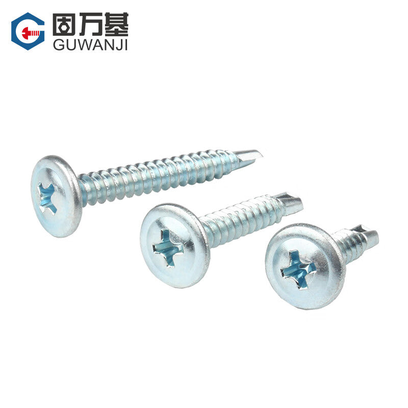 GUWANJI Phillips head self-drilling screws with washers, galvanized, dovetail screws, M4.2x25 [100 pieces/pack]
