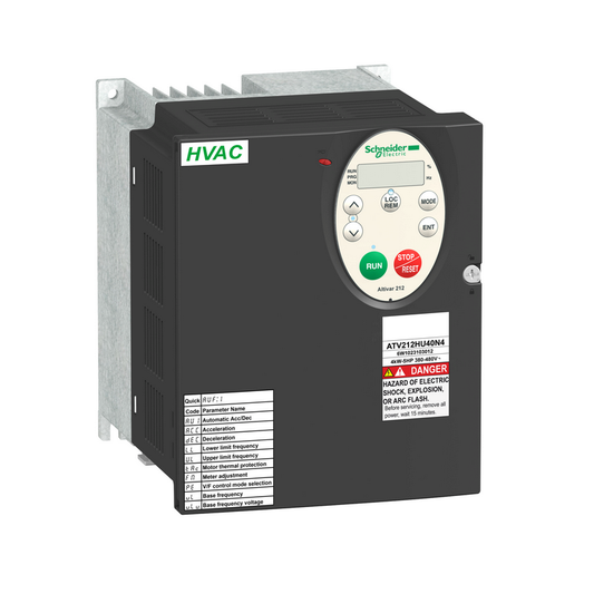 Schneider Electric inverter, three-phase, 380-480V, built-in EMC, IP21; ATV212HU55N4