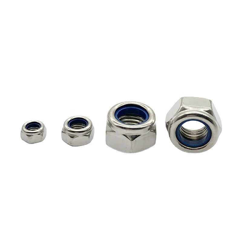 Saint-Struck 304 Stainless Steel Nylon Anti-Loosening Nut DIN985 Self-Locking Nut Anti-Locking Nylon Nut M5 [100 Pieces]