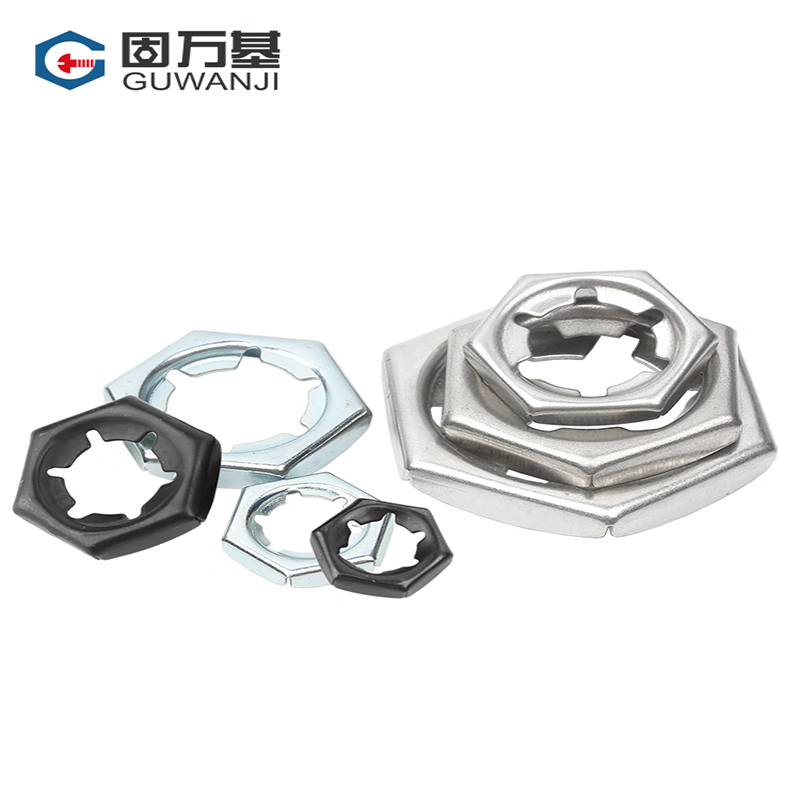 Guwanji Fastening Nuts GB 805 304/316 Stainless Steel, Black Galvanized, Anti-return Self-locking Nuts, Locking Nuts, Iron Washers, 304 Stainless Steel M12 [20 pieces]