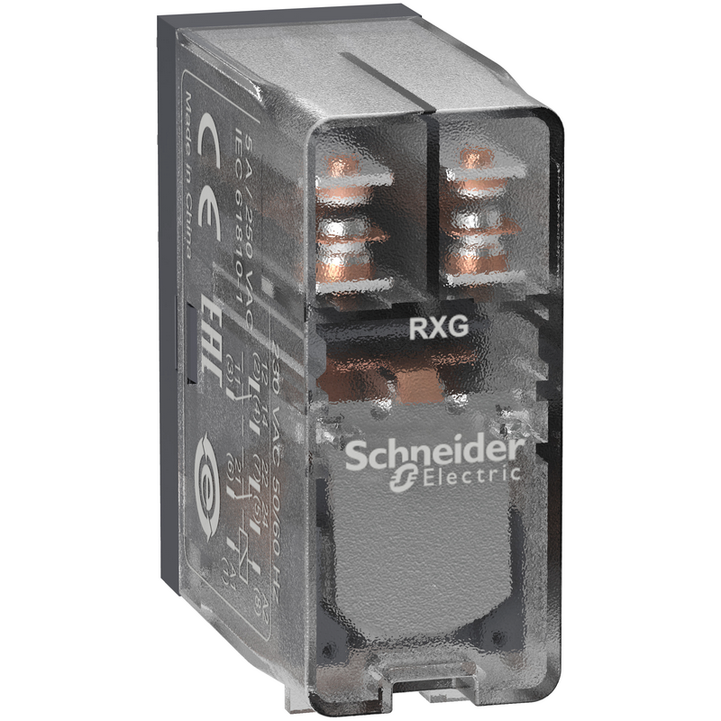 Schneider Electric interface relay, 2CO, 220VAC, transparent, no LED; RXG25M7