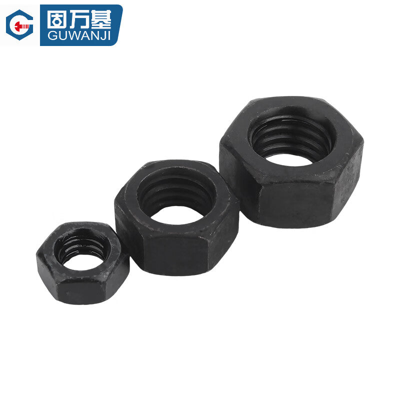 GUWANJI Hex Nuts, High Strength Carbon Steel Hex Nuts and Nuts, Black Iron, National Standard, Grade 10, M8 [200 pieces/pack]