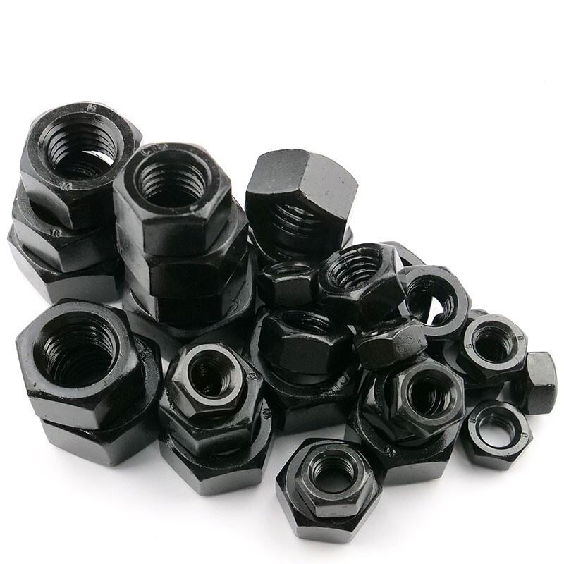 Yixuan Tools High-strength Hexagonal Nuts, Grade 8 Blackened and Quenched Type A, M12, 150 pieces