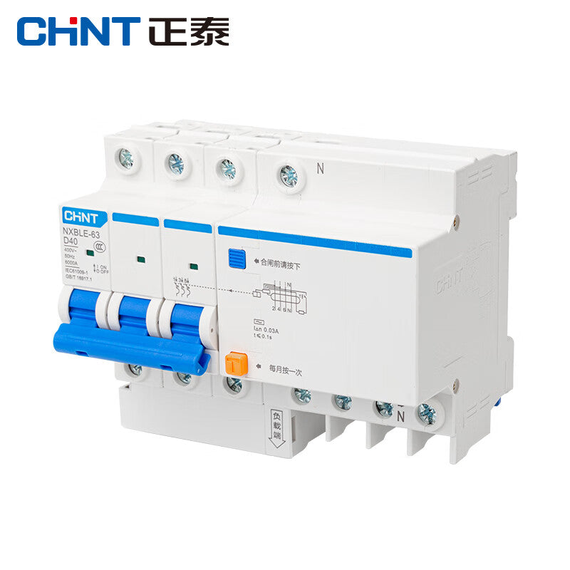 Chint NXBLE-63-3PN-D16 6kA Circuit Breaker with Leakage Protection