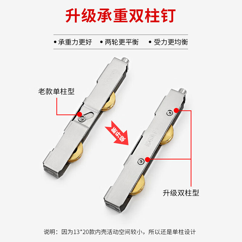 Thousand-speed wheel balcony sliding door floor roller, PVC door bottom wheel, sliding door track, glass door and window long strip wheel, 15X24 bearing double copper wheel, price per unit. Bearing