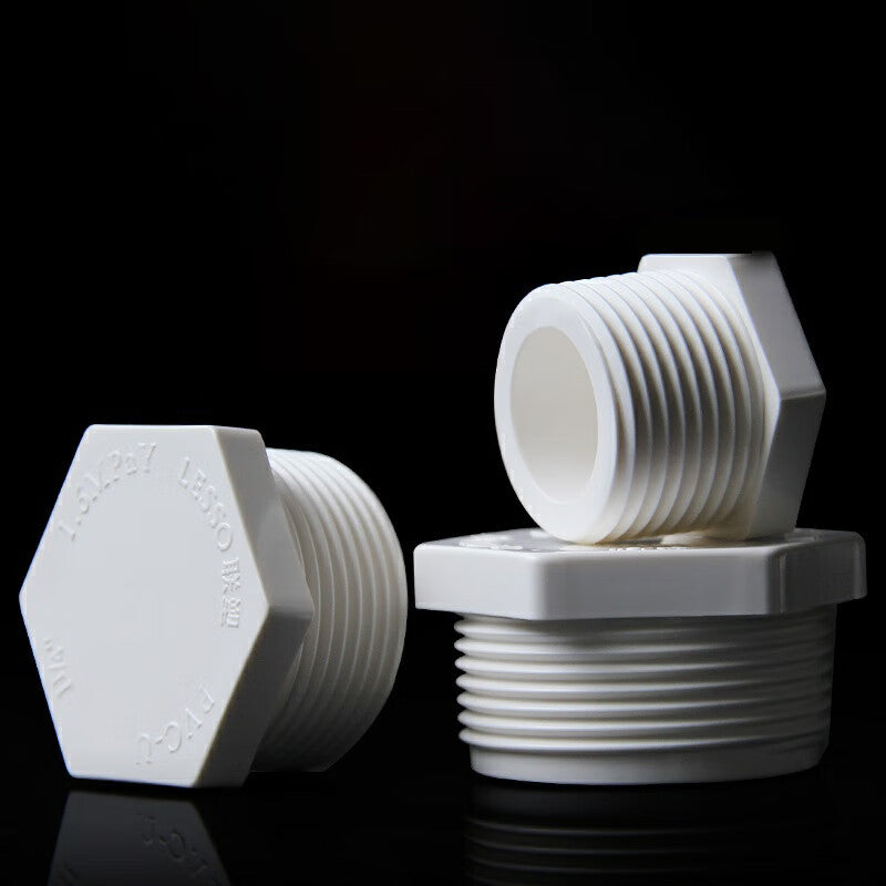 Corej PVC male thread plug, external thread, water pipe fitting, external hexagonal plastic plug, cap, pipe cap, 63mm (2 inch).
