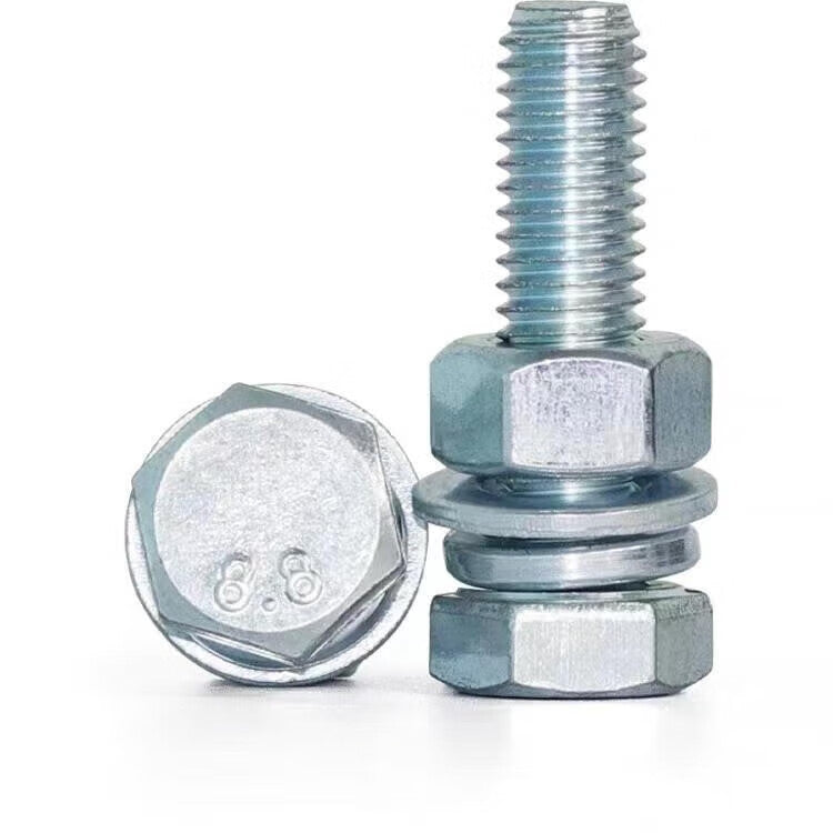 Ironrod 8.8 grade M8 galvanized hex bolts, screws, nuts and bolts set, price per set: M8*55 full thread