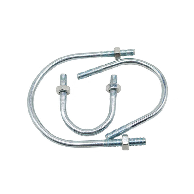 Deqi galvanized U-shaped clamps, U-shaped bolts, pipe clamps, saddle clamps, fixing clips, U-shaped threaded rods with nuts, thread diameter M8 [DN50], 10 sets.