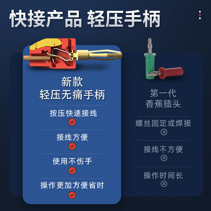 Huijun Quick Connect Banana Plug Audio Connector Cable Solder-Free Red Quick Connect Gold Plated