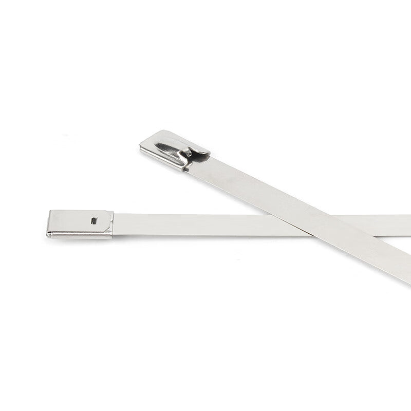 Guwanji GWJ-173 Metal Cable Ties, 304 Stainless Steel, Self-Locking, Tightening, Outdoor High Temperature Resistant, Marine Binding Metal Steel Strips, 7.9x600mm [10 pieces]