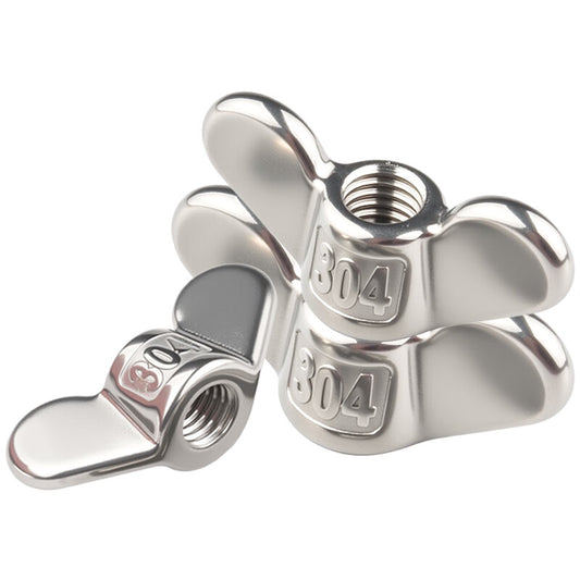 Yonglishang 304 Stainless Steel Hand-Tightening Nuts, Large Ear-Shaped Shear Nuts, Butterfly Nuts, C M10 (10 pieces)