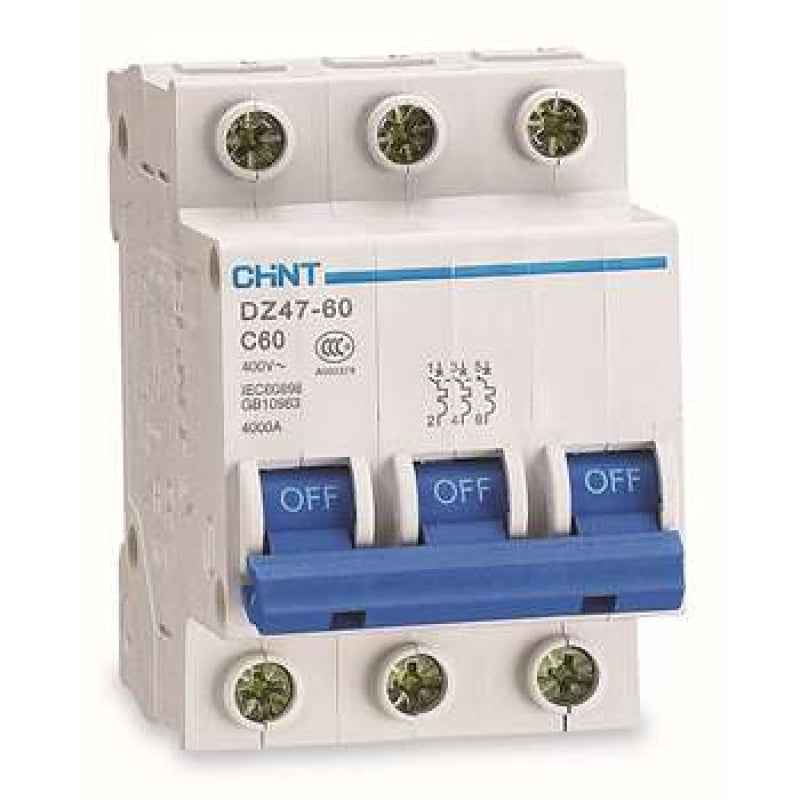 Chint (CHNT) DZ47-60 3P D20A DZ47 series 6KA small circuit breaker (D trip)