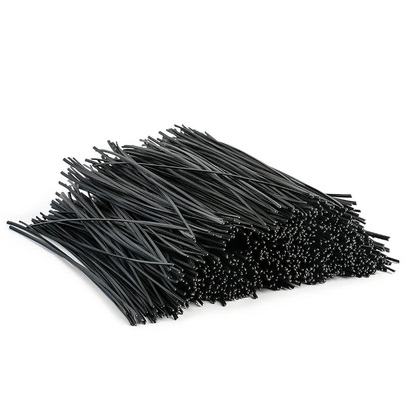 ELECALL black 20cm long electro-galvanized plastic-coated iron wire cable tie for optical cables and grapevine trellises, flat type.