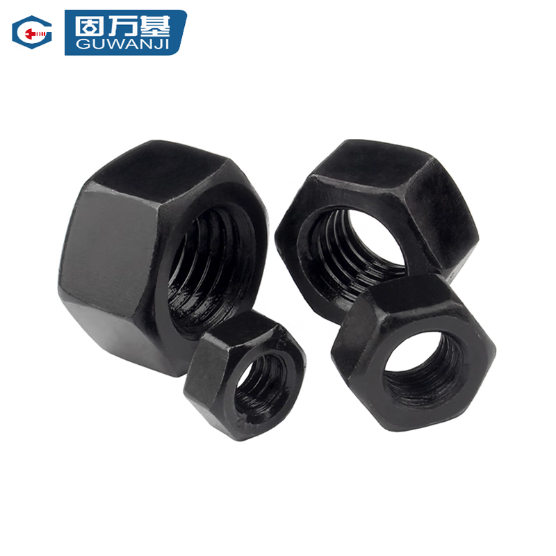 GUWANJI hexagonal nuts, grade 8 high strength, carbon steel, black finish, M16 [1 piece]