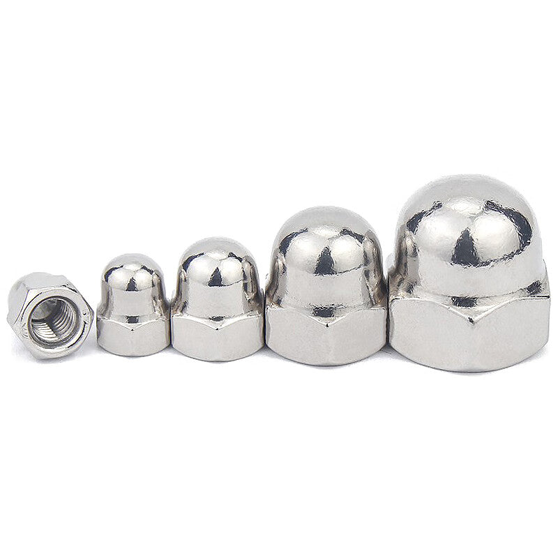 Hesterig JG-702 304 Stainless Steel Cap Nut DIN1587 Decorative Screw Cap Round Head Nut M6 (10 pieces)