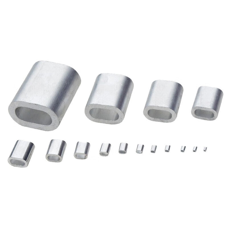 Jin Gu Lao Single Hole Aluminum Sleeve, Steel Wire Rope Single Hole Oval Aluminum Sleeve, Round Aluminum Sleeve Lock, 5mm (50 pieces) KZS-1155