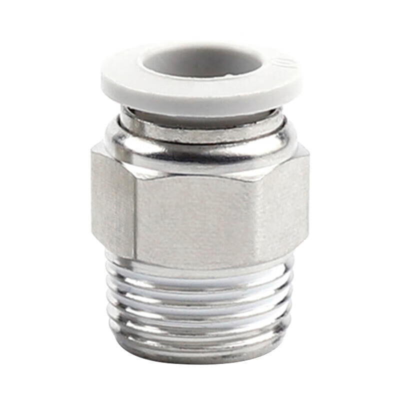 Ahai PC Quick-Connect Fitting - Threaded Straight, White