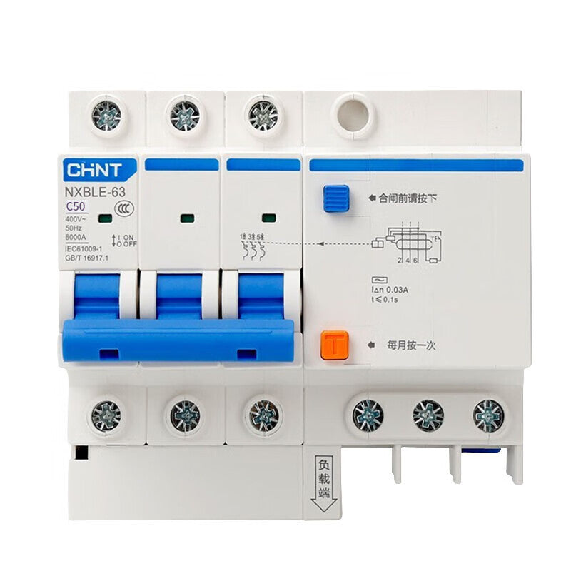 Chint NXBLE-63-3P-50A Leakage Protection Circuit Breaker