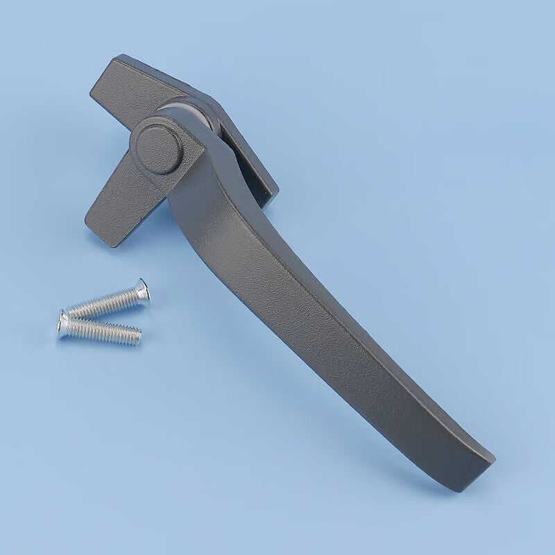 Bingyu Window Handle, Type 38 Aluminum Alloy Single-Point Casement Window Handle, Outward-Opening Window 7-Shaped Window Lock, Curtain Wall Hung Window Handle, Dark Gray, Right Handle, BH-630