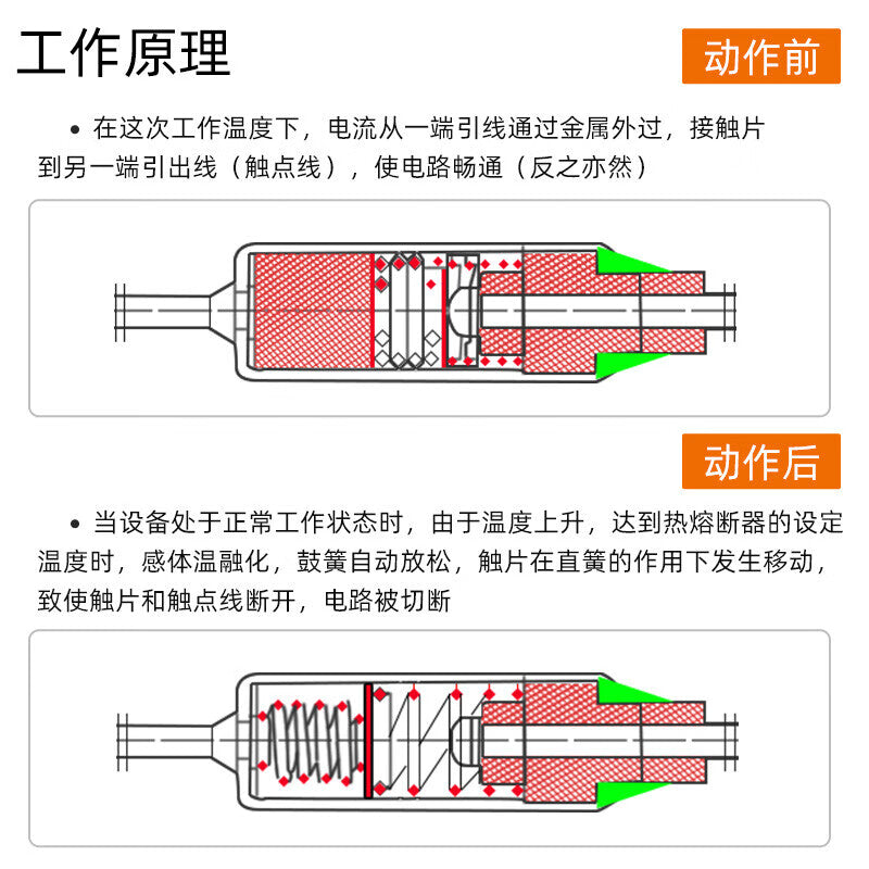 Huijun TF Thermal Protection 10A 250V Thermal Fuse, TF Thermal Protection RY-240 (10 pieces)